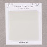 DiverseBee 50 Sheets Pastel Transparent Sticky Notes, 3x3” Clear Sticky Tabs, Translucent Page Flags Book Markers Stickers, Planner Accessories, Bible Journaling Study Office School Supplies (Feather)