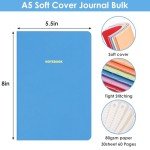 LABUK 12pcs A5 Bulk Notebooks Journals, 5.5 x 8in Lined Pastel Journal Notebook, Colors Ruled Journals for Writing, Office,60 Sheets 6 Color
