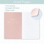 THiNKABLE Pastel Aesthetic Notebooks Set, Cute Journal Set 8 pack, A5 5.5 x 8.3 in 60 Pages, Simple Cover Notebook, Minimalist Journal for Women Lined Paper, Soft Cover Journals