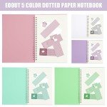 EOOUT 5 Pack Lined Paper Notebook 5.7 x 8.4 Inches College Ruled Spiral Notebook Journal for School, Office, Artist Writing/Drawing (Pink, Blue, Green, Purple, White), 70 Sheets/140 Pages