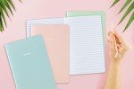 THiNKABLE Pastel Aesthetic Notebooks Set, Cute Journal Set 8 pack, A5 5.5 x 8.3 in 60 Pages, Simple Cover Notebook, Minimalist Journal for Women Lined Paper, Soft Cover Journals