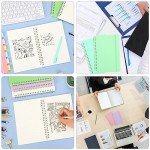 EOOUT 5 Pack Lined Paper Notebook 5.7 x 8.4 Inches College Ruled Spiral Notebook Journal for School, Office, Artist Writing/Drawing (Pink, Blue, Green, Purple, White), 70 Sheets/140 Pages