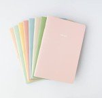 THiNKABLE Pastel Aesthetic Notebooks Set, Cute Journal Set 8 pack, A5 5.5 x 8.3 in 60 Pages, Simple Cover Notebook, Minimalist Journal for Women Lined Paper, Soft Cover Journals