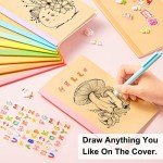 feela 56 Pack Composition Notebooks Bulk, Kraft Cover Lined Blank College Ruled Composition Travel Journals with Rainbow Spines For Women Students Business, 60 Pages, 8.3”x 5.5”, A5, 8 Pastel Colors