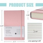 EMOMAS Lined Journal Notebook, (pink), 160 Pages, Medium 5.7 inches x 8 inches - 100 gsm Thick Paper, Hardcover