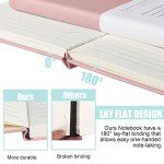 EMOMAS Lined Journal Notebook, (pink), 160 Pages, Medium 5.7 inches x 8 inches - 100 gsm Thick Paper, Hardcover