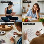 Comix 4 Pack Lined Journal Notebooks for Women, 176 Pages, 5.5 x 8.3, Hardcover, Morandi, 100gsm Paper, A5 Journaling Notebooks, Perfect for Work School Home