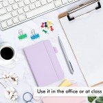 feela 6 Pack Pocket Small Notebooks Bulk, Mini Cute Memo Notepads Hardcover College Ruled Lined Journals with Pen Holder for Women Girls Office School, with 6 Black Pens, 3.5”x 5.5”, A6, Pastel Colors