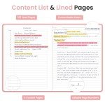 Lined Journal Notebook for Women & Men, Hardcover Leather Journal for writing, A5 College Ruled Notebook for Work & Note Taking, Perfect for Office School Home Supplies, 160 Pages, Pink