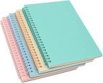 Yansanido Spiral Notebook, 4 Pcs A5 Thick Plastic Hardcover 8mm Ruled 4 Color 80 Sheets -160 Pages Journals for Study and Notes (Light Pink,Light Green,Light Blue,ivory, A5 5.7" x 8.3"-Ruled)