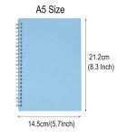 Yansanido Spiral Notebook, 4 Pcs A5 Thick Plastic Hardcover 8mm Ruled 4 Color 80 Sheets -160 Pages Journals for Study and Notes (Light Pink,Light Green,Light Blue,ivory, A5 5.7" x 8.3"-Ruled)