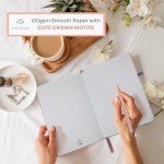 MESMOS A5 Vegan Leather Lined Journal for Women, Inspirational and Cute Writing Leather Journals for Women, Hardcover Pretty Notebooks for Writing (Pastel Dreamwave)