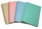 Yansanido Spiral Notebook, 4 Pcs A5 Thick Plastic Hardcover 8mm Ruled 4 Color 80 Sheets -160 Pages Journals for Study and Notes (Light Pink,Light Green,Light Blue,ivory, A5 5.7" x 8.3"-Ruled)