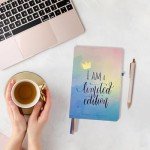 MESMOS A5 Vegan Leather Lined Journal for Women, Inspirational and Cute Writing Leather Journals for Women, Hardcover Pretty Notebooks for Writing (Pastel Dreamwave)