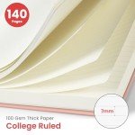 Lined Spiral Journal Notebook for Women & Men, 140 Pages, College Ruled Hardcover Notebook for Work & Note Taking, Journals for Writing, A5(6"x8") - Pink