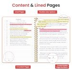 Lined Spiral Journal Notebook for Women & Men, 140 Pages, College Ruled Hardcover Notebook for Work & Note Taking, Journals for Writing, A5(6"x8") - Pink