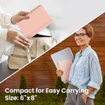 Lined Spiral Journal Notebook for Women & Men, 140 Pages, College Ruled Hardcover Notebook for Work & Note Taking, Journals for Writing, A5(6"x8") - Pink