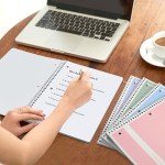 SUNEE Spiral Notebooks College Ruled, 1-Subject, 4 Pack, 8 x 10-1/2 in, 70 Sheets, 3-Hole Punched Paper, Pastel Pink, Purple, Blue, Green for School, Home&Office,Writing Journal