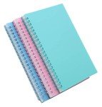 Yansanido Spiral Notebook, 3 Pcs A5 Thick Plastic Hardcover 8mm Ruled 3 Color 80 Sheets -160 Pages Journals for Study and Notes (Light Pink,Light Green,Light Blue, A5 5.7" x 8.3"-Ruled)
