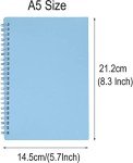 Yansanido Spiral Notebook, 3 Pcs A5 Thick Plastic Hardcover 8mm Ruled 3 Color 80 Sheets -160 Pages Journals for Study and Notes (Light Pink,Light Green,Light Blue, A5 5.7" x 8.3"-Ruled)