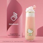 JoyJolt Hello Kitty Stay Gold Stemless Flutes, 9.4oz Drinking Glasses Set of 4, Sanrio Highball Glasses, Kawaii Hello Kitty Kitchen Glass Set Ideal for Water Juice Smoothies, Skinny Tall Glasses
