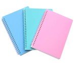 Yansanido Spiral Notebook, 3 Pcs A5 Thick Plastic Hardcover 8mm Ruled 3 Color 80 Sheets -160 Pages Journals for Study and Notes (Light Pink,Light Green,Light Blue, A5 5.7" x 8.3"-Ruled)