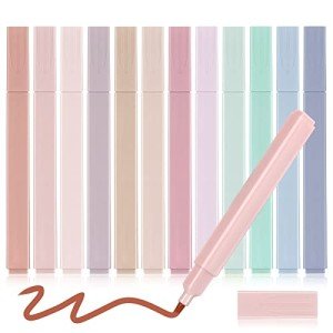 12 Pieces Aesthetic Cute Highlighters Pastel Highlighters with Chisel Tip Pastel Markers Cute Highlighters Pens Multicolor Aesthetic Pens Kawaii Stationary for Journal Planner Office School Supplies