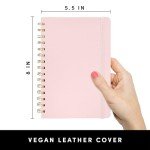 PAPERAGE Lined Spiral Journal Notebook, (Blush), 160 Pages, Medium 5.5 inches x 8 inches - 100 GSM Thick Paper, Hardcover, Double-Wire Spiral Journal & Notebook