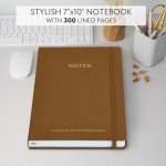 ZICOTO Aesthetic Thick Notebook Journal For Women 7" x 10" - Modern Linen Hardcover Note Book With 300 Lined Pages - Perfect For Writing And Staying Organized at Work or School