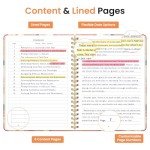 Lined Spiral Journal Notebook for Women, Cute A5 College Ruled Hardcover Notebook for Work & Note Taking, Aesthetic Pretty Journal for Writing, 140 Pages, Pastel Garden