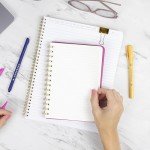 PAPERAGE Lined Spiral Journal Notebook, (Blush), 160 Pages, Medium 5.5 inches x 8 inches - 100 GSM Thick Paper, Hardcover, Double-Wire Spiral Journal & Notebook