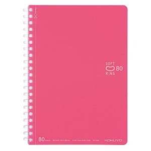 KOKUYO Spiral Lined Notebook, 7.2'' x 5'' Pastel Journal B6 Soft Ring Notebooks with Dot 6 mm Ruled, 80 Sheets, Light Pink 1 Subject Notebook, Note Taking for School. Japan Import (SU-SV348BT-LP)