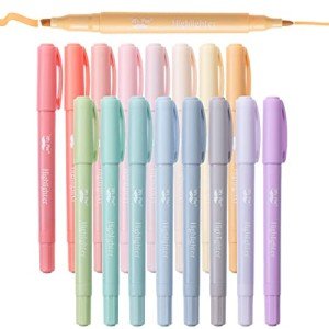 Mr. Pen- Easter Basket Essentials, Dual Tip Highlighters, Morandi Colors, 16 Pack, Fine & Chisel Tip, Highlighters Pastel, Highlighter Markers