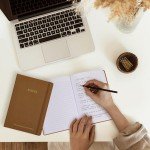 ZICOTO Aesthetic Thick Notebook Journal For Women 7" x 10" - Modern Linen Hardcover Note Book With 300 Lined Pages - Perfect For Writing And Staying Organized at Work or School