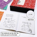 feela Composition Notebook, 8 Pack 8 Pastel Colors Wide Ruled Composition Books Bulk, Marble Cover Notepad Lined Cute Journal Notebooks for School Supplies Notes Taking Writing, 9.75 X 7.5 in