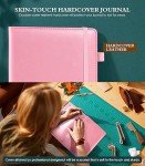 Ansopu Lined Journal Notebook for Women, A5 100 GSM Thick Paper, Pink Leather Hardcover Journal for Writing, Travel Journal Diary 160 Pages (5.75'' X 8.38'')