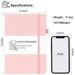 BGHEOUYV Notebook Journal, College Ruled Notebook Lined A5 160 Pages,Hard Cover Journals for Writing, Notebooks for Work Office School Women Men,5.7 inches x 8.4 inches(Pink)
