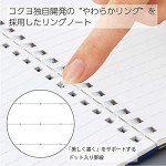 KOKUYO Spiral Lined Notebook, 7.2'' x 5'' Pastel Journal B6 Soft Ring Notebooks with Dot 6 mm Ruled, 80 Sheets, Light Pink 1 Subject Notebook, Note Taking for School. Japan Import (SU-SV348BT-LP)