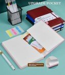 Ansopu Lined Journal Notebook for Women, A5 100 GSM Thick Paper, Pink Leather Hardcover Journal for Writing, Travel Journal Diary 160 Pages (5.75'' X 8.38'')