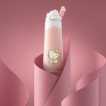 JoyJolt Hello Kitty Stay Gold Stemless Flutes, 9.4oz Drinking Glasses Set of 4, Sanrio Highball Glasses, Kawaii Hello Kitty Kitchen Glass Set Ideal for Water Juice Smoothies, Skinny Tall Glasses