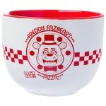Silver Buffalo Five Nights at Freddy's Freddy Fazbear Pizza Box Ceramic Ramen Noodle Rice Bowl with Chopsticks and Spoon, Microwave Safe, 20 Ounces