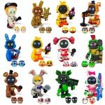 Set 12 pcs Inspired by Game Five Night at Freddys Toys | Mini Figures with Masks | FNAF Action Figure [Rockstar Bonnie, Montgomery Gator, Chica, Human Security, Radioactive Foxy etc.]