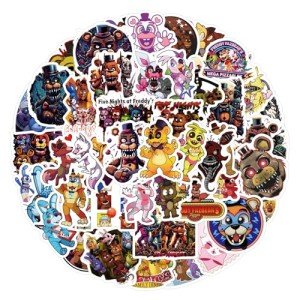 60 Pack FNAF Stickers Five Nights at Freddy's Game Stickers for Kids Waterproof Laptop Bumper Skateboard Water Bottles Computer Terror Game Stickers (FNF)