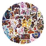 60 Pack FNAF Stickers Five Nights at Freddy's Game Stickers for Kids Waterproof Laptop Bumper Skateboard Water Bottles Computer Terror Game Stickers (FNF)