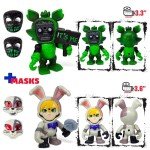 Set 12 pcs Inspired by Game Five Night at Freddys Toys | Mini Figures with Masks | FNAF Action Figure [Rockstar Bonnie, Montgomery Gator, Chica, Human Security, Radioactive Foxy etc.]