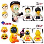 Set 12 pcs Inspired by Game Five Night at Freddys Toys | Mini Figures with Masks | FNAF Action Figure [Rockstar Bonnie, Montgomery Gator, Chica, Human Security, Radioactive Foxy etc.]