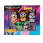 Five Nights at Freddy's Security Breach SquishMe Series 1 Collectors Box 5-Pack: Stress Relief Toy, Party Favor & Fidget Toys for Kids - Entire Series 1 Set w/FNAF Figures Squishies
