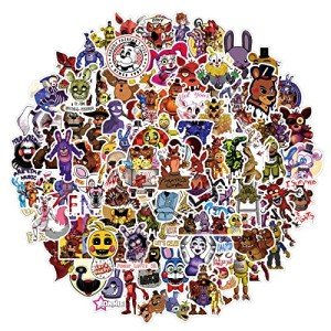 100Pcs Five Night at Freddy Sticker, Terror Cartoon Movie Waterproof Vinyl Decal for Teen Kids Girl Halloween Water Bottle Laptop Phone Skateboard Guitar Notebook Computer Luggage