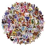 100Pcs Five Night at Freddy Sticker, Terror Cartoon Movie Waterproof Vinyl Decal for Teen Kids Girl Halloween Water Bottle Laptop Phone Skateboard Guitar Notebook Computer Luggage