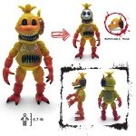 Toysvill Inspired by Five Nights at Freddy Game Action Figures Toys (FNAF) Toy, Set 6 pcs, Height 6in [Nightmare Foxy, Freddy, Bonnie, Fazbear, Chica and Human Security] with Masks